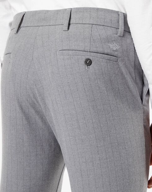 Pantalon Smart 360 Flex Trouser Slim Fit à rayures gris