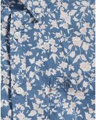 Chemise Stretch Oxford à fleurs bleue