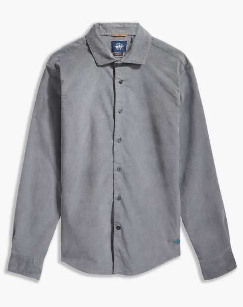 Chemise Alpha Spread Collar Velours grise