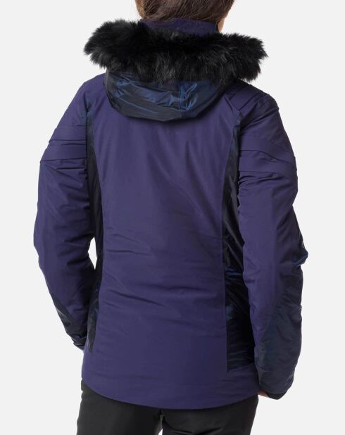 Veste de ski Aile fausse fourrure bleu foncé