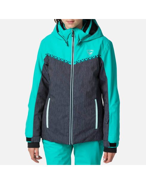 Veste de ski Girl Ski bleu turquoise/gris