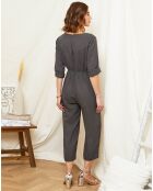 Combinaison 100% Lin Emma anthracite