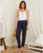 Pantalon 100% Lin Provence marine