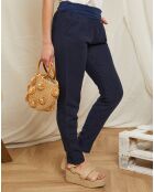 Pantalon 100% Lin Provence marine