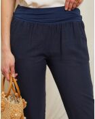 Pantalon 100% Lin Provence marine