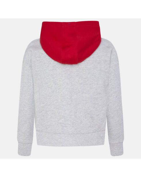 Sweat zippé en Coton à capuche gris