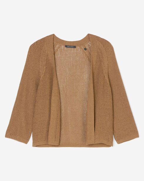 Gilet court en Maille marron