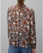 Blouse Romantique Fleur marron/multicolore