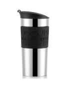 Mug de voyage isotherme en inox double paroi couvercle à clapet noir - 0.35 L