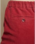 Pantalon aspect Velours Paolo rouge