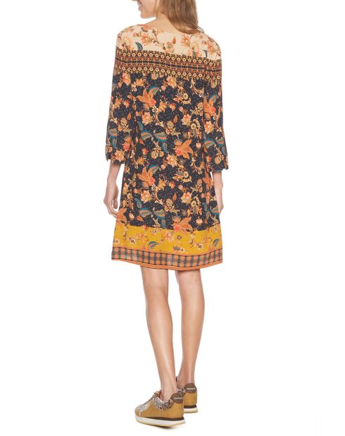 Robe Tissée noir/jaune
