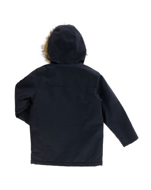 Parka longue à capuche doublure polaire noire