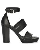 Sandales en Cuir Hebe noires - Talon 8 cm