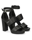 Sandales en Cuir Hebe noires - Talon 8 cm