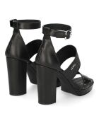 Sandales en Cuir Hebe noires - Talon 8 cm