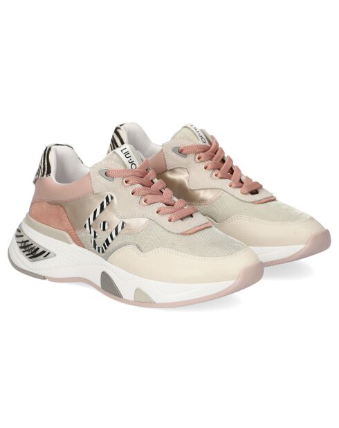 Crèmekleurige leren sneakers van Hoa