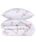 Parure housse de couette Jasmine blanc/saumon