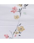 Parure housse de couette Jasmine blanc/saumon