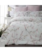 Parure housse de couette Jasmine blanc/saumon