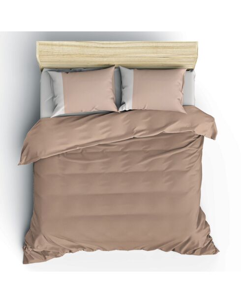 Parure housse de couette Plain vison/crème