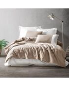 Parure housse de couette Plain vison/crème