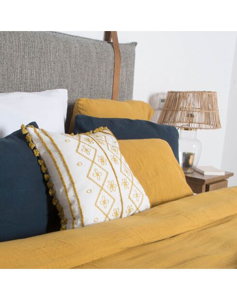 Taie d'oreiller 100% Gaze de Coton Clara safran
