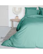 2 Taies d'oreiller 100% Satin de Coton Julia aqua