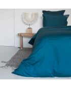 Housse de couette 100% Satin de Coton Julia bleu nuit