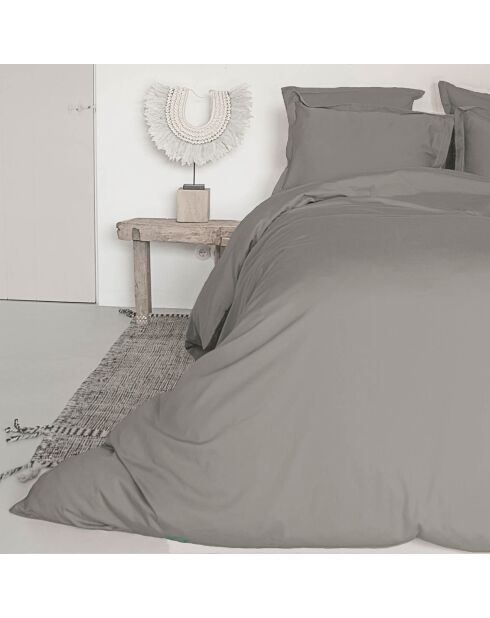 Housse de couette 100% Satin de Coton Julia grise