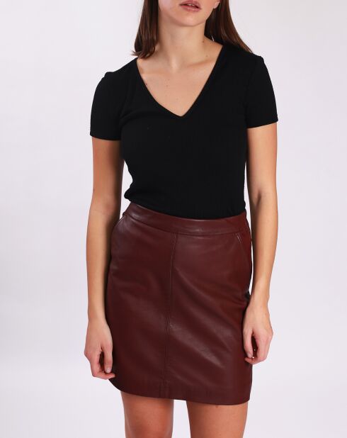 Jupe en Cuir Baja bordeaux