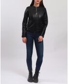 Blouson Biker en Cuir Balsane noir