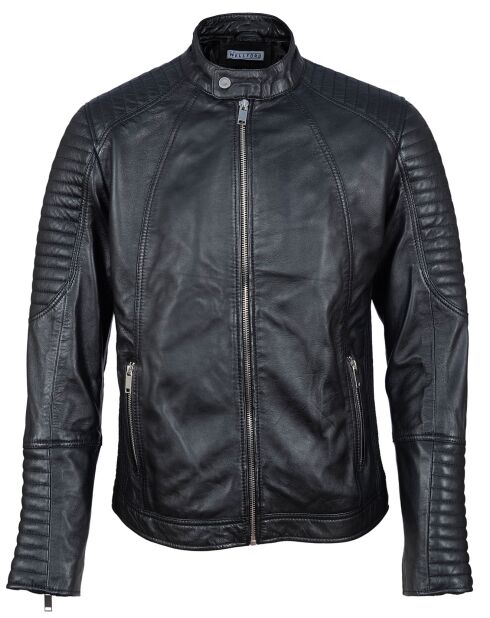 Blouson Biker en Cuir Juda noir