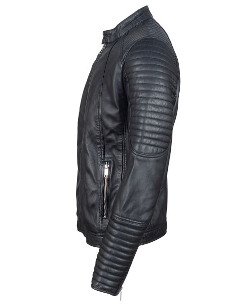 Blouson Biker en Cuir Juda noir