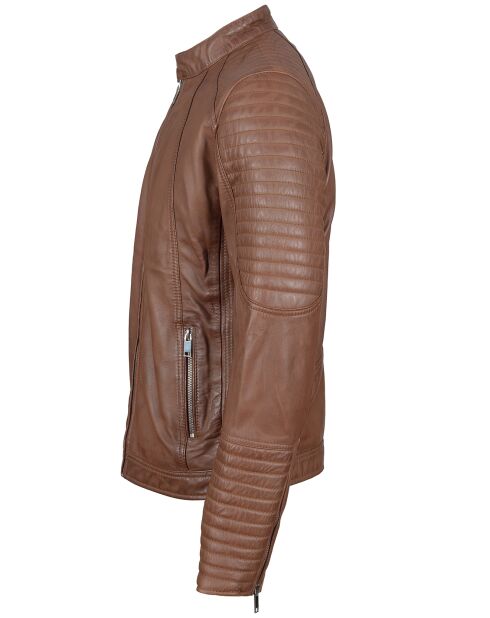 Blouson Biker en Cuir Juda cognac