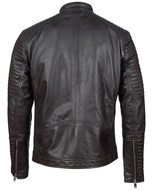 Blouson Biker en Cuir Juda marron