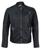 Blouson Biker en Cuir Junior noir