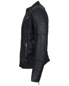 Blouson Biker en Cuir Junior noir