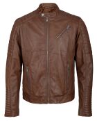 Blouson Biker en Cuir Junior cognac