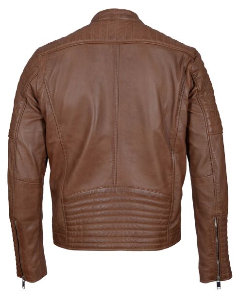 Blouson Biker en Cuir Junior cognac