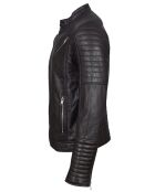 Blouson Biker en Cuir Junior marron