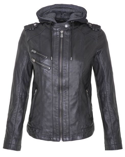 Veste en Cuir Djaya noire