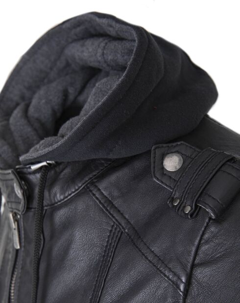 Veste en Cuir Djaya noire