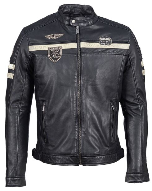 Veste en Cuir Harty noire