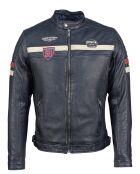 Veste en Cuir Harty bleu marine