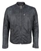 Veste en Cuir Jefferson noire