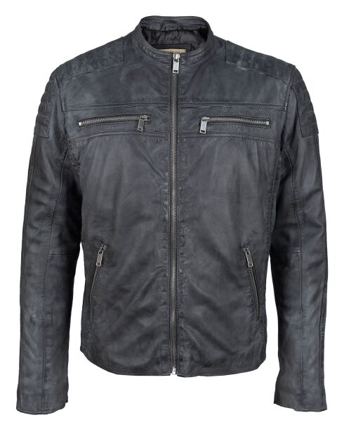 Veste en Cuir Jefferson noire