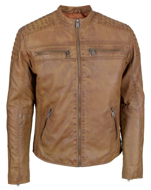 Veste en Cuir Jefferson cognac