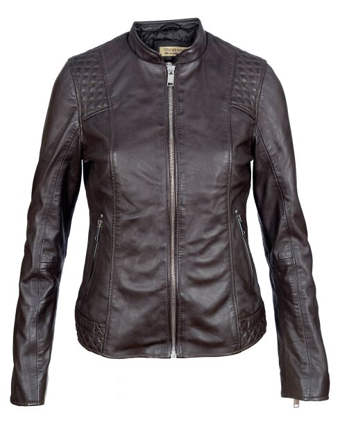 Veste en Cuir Jill marron