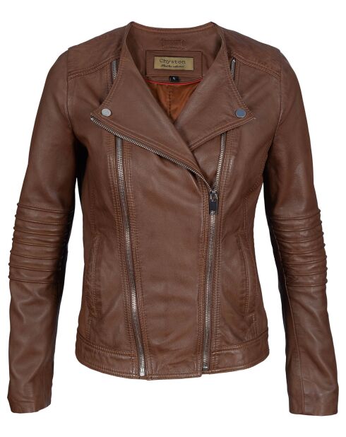 Perfecto en Cuir Jorgia cognac