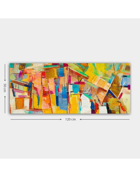 Tableau sur toile décoratif multicolore - 50x120 cm